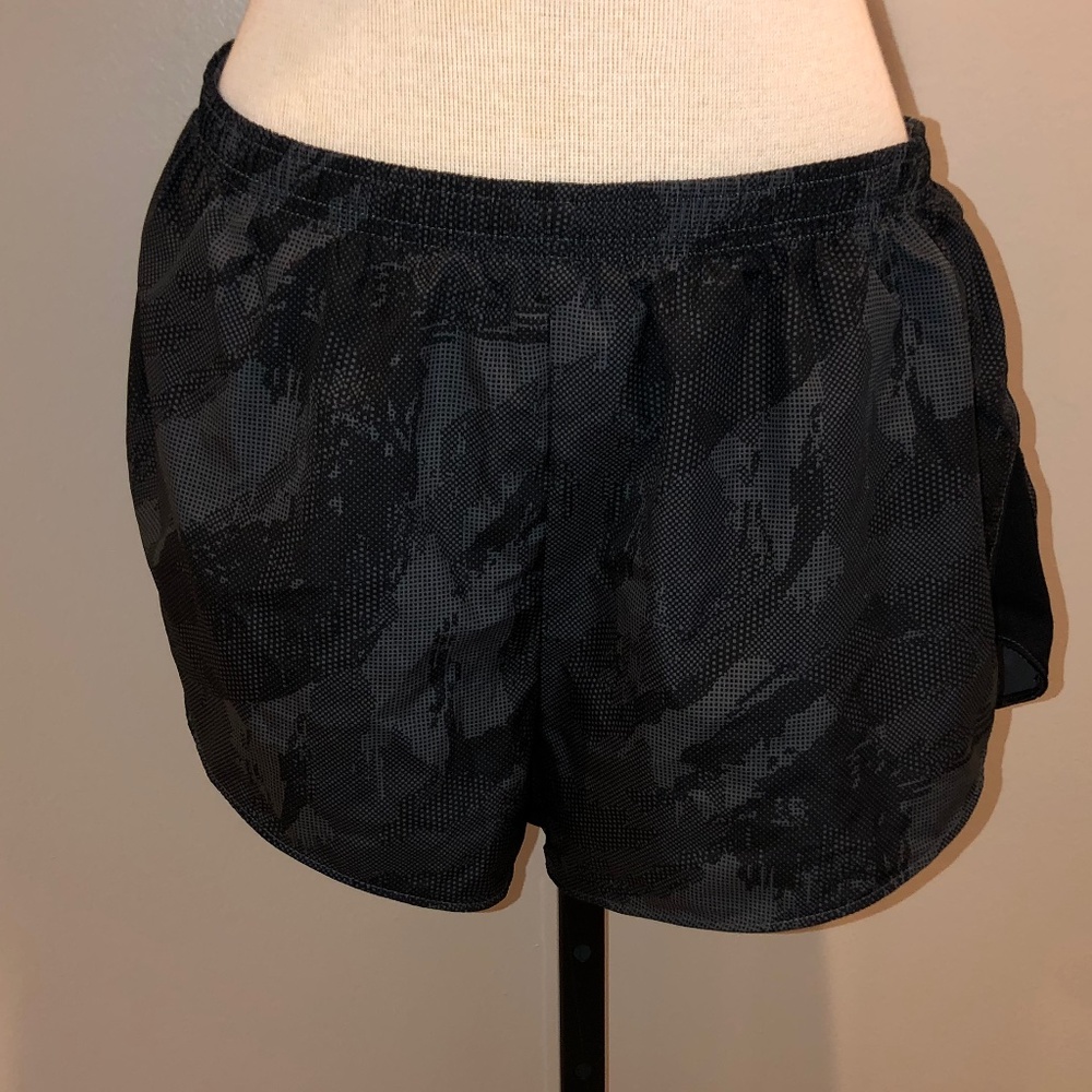 Nike, Dri-Fit, Gray and Black Patterned Shorts